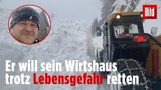 Gastwirt kämpft alleine gegen die Schneemassen [upl. by Odlabso100]