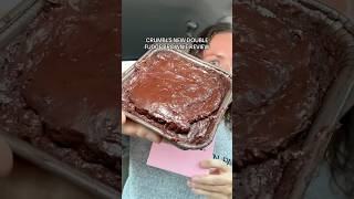 trying crumbl’s new double fudge brownie so you can stick to the box mix crumbl dessert fastfood [upl. by Wilek296]