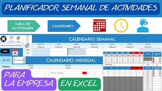 Planificador Semanal de Actividades📆en Excel✅para la Empresa [upl. by Won664]