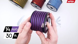 14 Gauge Speaker Wire for Car Home or RV Audio Cable PurpleBlack 30ft CCA by InstallLink [upl. by Reldnahc]