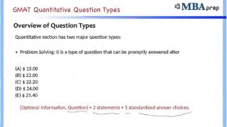 MBAprep Crash Course Quantitative Class 01 Quantitative Question Types [upl. by Aneez]