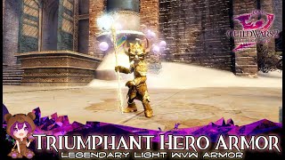 GW2  Making Triumphant Hero Armor Legendary Light WvW Armor [upl. by Anuahc]