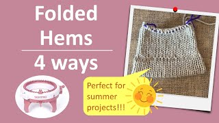 Easy Folded Hems 4 ways  beginner machine knitting  sentro Addi 🧶 [upl. by Etteniotna]