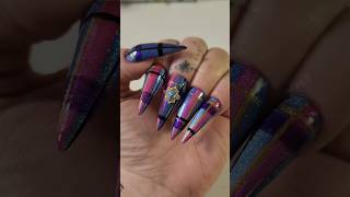 90s themed plaid design nailtransition nails nailart trending naildesigns shorts customnails [upl. by Adao]