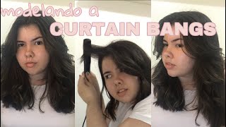 Como modelar CURTAIN BANGS ✨ com a chapinha  Susanne Prata [upl. by Anifur]