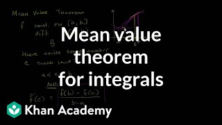 Mean value theorem for integrals  AP Calculus AB  Khan Academy [upl. by Allayne]