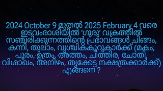 2024 October 9 മുതൽ ഇടവംരാശിയിൽ ഗുരു വക്രത്തിൽ വരുന്നത് മകം മുതൽ തൃക്കേട്ട നക്ഷത്രക്കാർക്ക് എങ്ങനെ [upl. by Izzy]