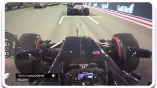 Onboard Stoffel Vandoorne Nice fight between Max Verstappen and Carlos Sainz BahrainGP F1 2016 [upl. by Rochemont979]