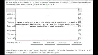 Preparing a segment margin income statement Sunland Equipme [upl. by Namya221]