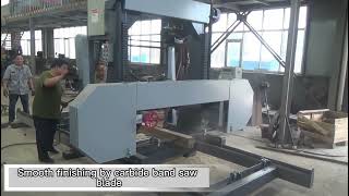 ZICAR woodworking machinery wood mizer horizontal automatic mobile portable sawing blade bandsaw [upl. by Perlie]