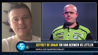 VAN GERWEN DOESNT RULE DARTS NOW  Jeffrey de Graaf on MVG VS LITTLER World Cup of Darts [upl. by Ynattir405]