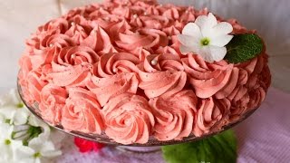 Cómo hacer tarta de rosas  Receta de tarta de rosas [upl. by Merlina]