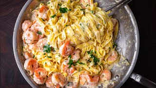 How To Make Creamy Shrimp Alfredo In Under 30 Minutes [upl. by Aetnahc]