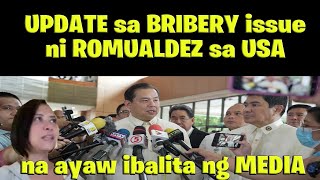 UPDATE sa BRIBERY ISSUE ni ROMUALDEZ sa USA [upl. by Ahseid]