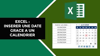 Excel  Ajouter rapidement un Calendrier pour saisir des dates [upl. by Kulda725]