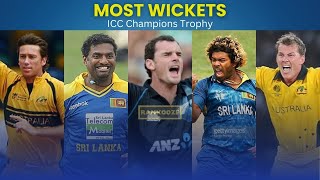 Top WicketTakers in ICC Champions Trophy  Most Wickets  Rankooze  2024  4K VIDEO [upl. by Laira164]