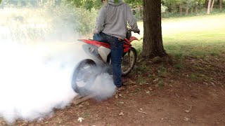 DIRT BIKE BURNOUT TO THE RIM [upl. by Emixam]