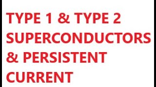 PERSISTENT CURRENT TYPE 1 amp 2 Superconductors [upl. by Imelda457]