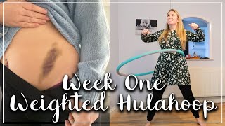 HOW MY FIRST WEEK OF WEIGHTED HULA HOOPING WENT  BIG BRUISES PAIN AND A LOT OF FUN  LOTTE ROACH [upl. by Meingoldas58]