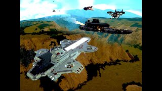 Helicarrier VS Helicarrier Massive Battle  Space Engineers [upl. by Aehsel173]