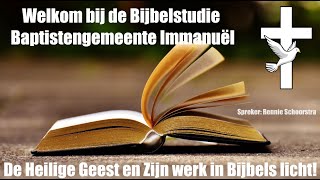 Bijbelstudie  quot De Heilige Geest en Zijn werk in Bijbels licht quot  Rennie Schoorstra Deel 1 [upl. by Adnolrehs]