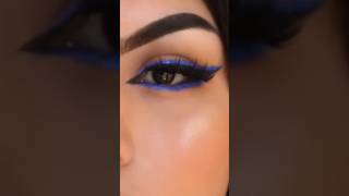 Easy graphic blue eyeliner tutorial graphiceyeliner shorts eyelinertoturial [upl. by Glinys]