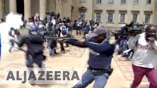 South Africa Protests over university fee hike turn violent [upl. by Enitsuj38]