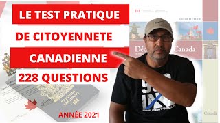 TESTEXAMEN PRATIQUE DE CITOYENNETE CANADIENNE 2021 228 QUESTIONS [upl. by Oiramel713]