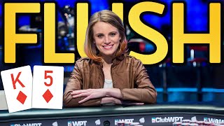 Poker Queen Catches a FLUSH for 1545000 at WPT Final Table [upl. by Mears]