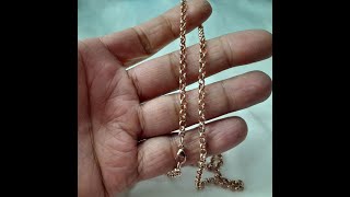 Rose Gold Belcher Chain 9ct 24 Inch Long Length 3mm  Gold Collections [upl. by Ahsienauq]