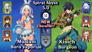 C0 Kinich Burgeon amp C0 Mualani Burn Vape  NEW Spiral Abyss 50  Floor 12 3 Stars  Genshin Impact [upl. by Anelra732]