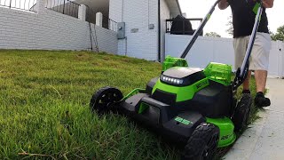 First Cut with Greenworks 80V 25quot Lawn Mower [upl. by Christye95]