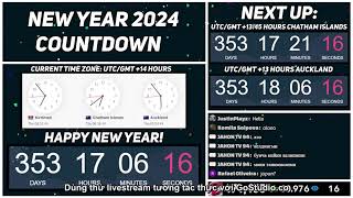 NEW YEARS 2024 COUNTDOWN ALL TIMEZONES NEXT KIRITIMATI  LIVE🔴 247 [upl. by Laval]