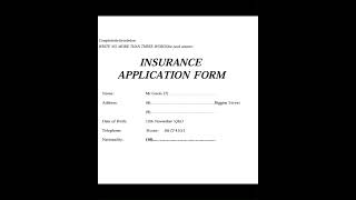 INSURANCE APPLICATION FORM  MR GAVIN CAMBRIDGE 2 TEST 2 LISTENING TEST [upl. by Stanfill]