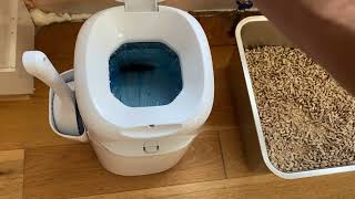 Wood Pellet Cat Litter In A NONSIFTING Litter Box Does It Work [upl. by Elleyoj]