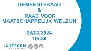 Gemeenteraad amp raad voor maatschappelijk welzijn 28032024 [upl. by Noirred]