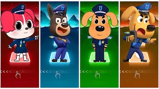 Sheriff Papillon 🆚 Mr Fox 🆚 Police Officer 🆚 Sheriff Labrador Team 🎶 TilesHop EDM Rush [upl. by Pollie]