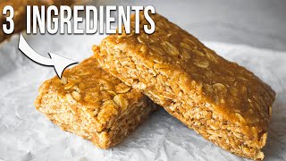 ONLY 3 Ingredients  NO BAKE Oatmeal Bars [upl. by Herzig]