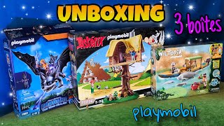 UNBOXING 3 boîtes Playmobil Astérix Wiltopia Dragons 71016 71081 71010 [upl. by Tsenre474]