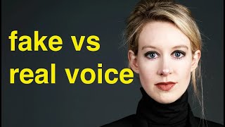 Elizabeth Holmes Real Voice vs Fake Voice  voice change comparison  Theranos [upl. by Konikow240]