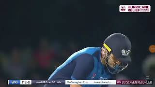 Sandip Lamichhane batting in ICC world XI vs Westindies [upl. by Bullivant]