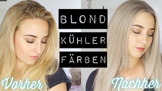 HAARE KÜHL FÄRBEN  GELBSTICH LOSWERDEN  Sabrina Schuster [upl. by Adnor]