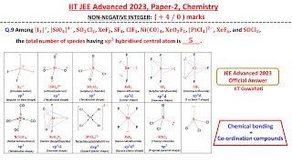 Q9 Among I3 SiO44− SO2Cl2 XeF2 SF4 ClF3 NiCO4 XeO2F2 PtCl42− XeF4 and SOCl2 the [upl. by Ativad]