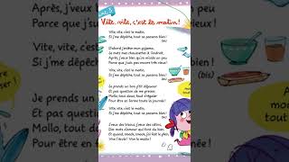 comptine de la rentrée scolaire pour les touts petits quot Vite vite cest le matin quot [upl. by Kreg]