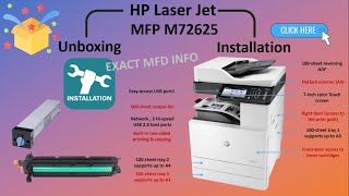 How to install HP Laser Jet MFP M72625 Unboxing  how to install Toner  Imaging unit hp unboxing [upl. by Pliske]