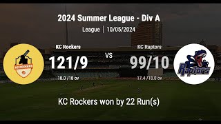 2024 Summer League  Div A KC Rockers vs KC Raptors [upl. by Adnorat]