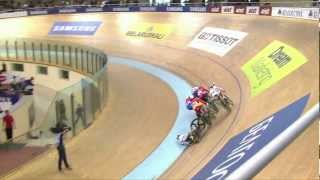 Womans Keirin final Vogel Crash  2013 UCI World Track Championships [upl. by Dewhurst895]