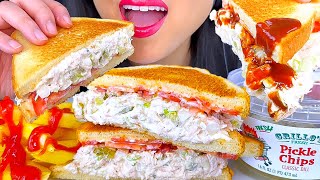 ASMR CRISPY TUNA SANDWICH AND FRENCH FRIES CRUNCHY EATING SOUNDS ASMR Phan [upl. by Gerome]