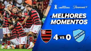 FLAMENGO 4 x 0 BOLÍVAR  CONMEBOL LIBERTADORES 2024  Paramount Plus Brasil [upl. by Latoyia]