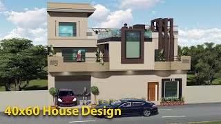 Double Story House Design  Village House Design  40x60 House Plan viralvideo [upl. by Tyson]